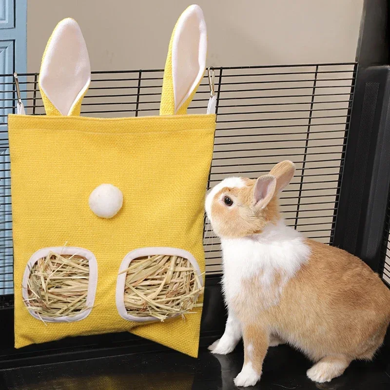 Alimentador de Feno para Coelhos 2 Furos com Ganchos Metálicos - Imagem 2
