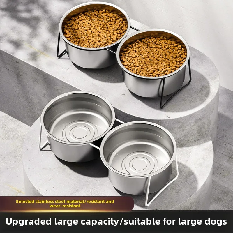Tigela Lenta para Cães de Aço Inoxidável com Suporte Elevado Removível - Imagem 2