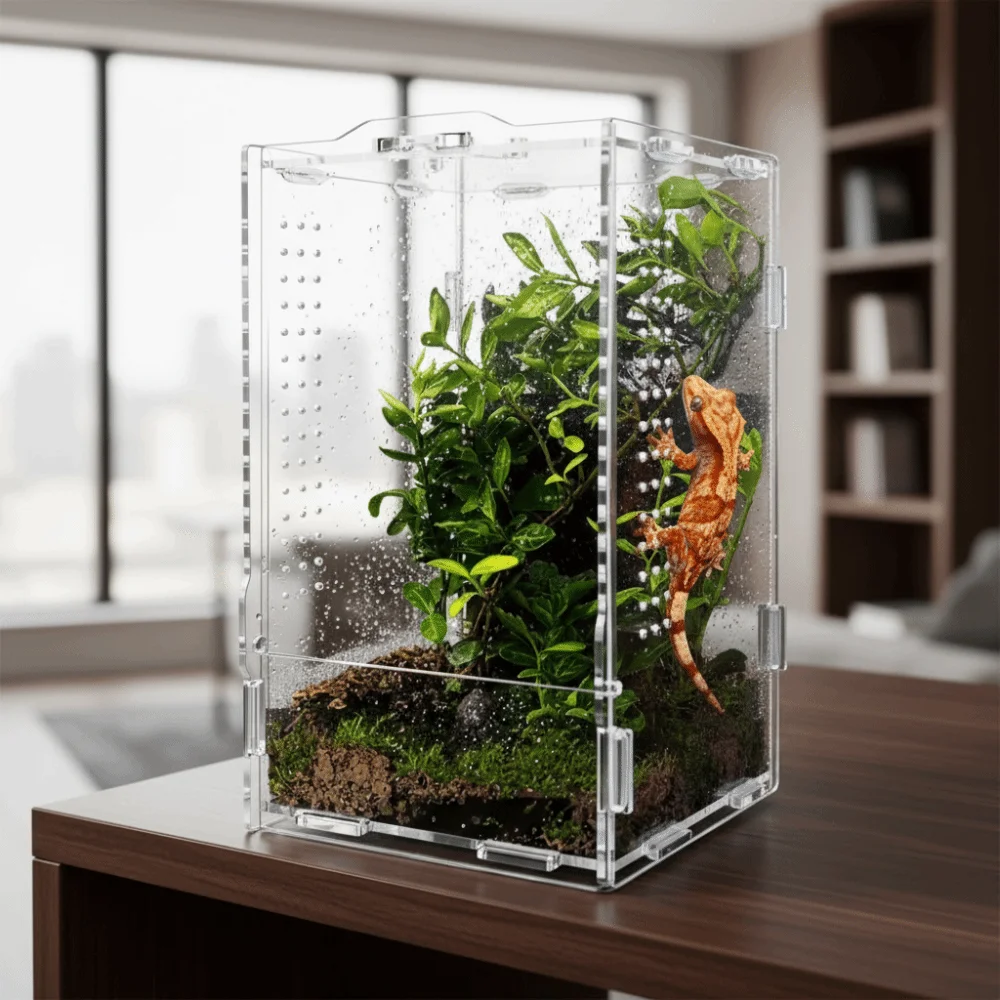 Terrário para Répteis de Acrílico 20x12x11 cm com Fecho de Segurança - Imagem 2