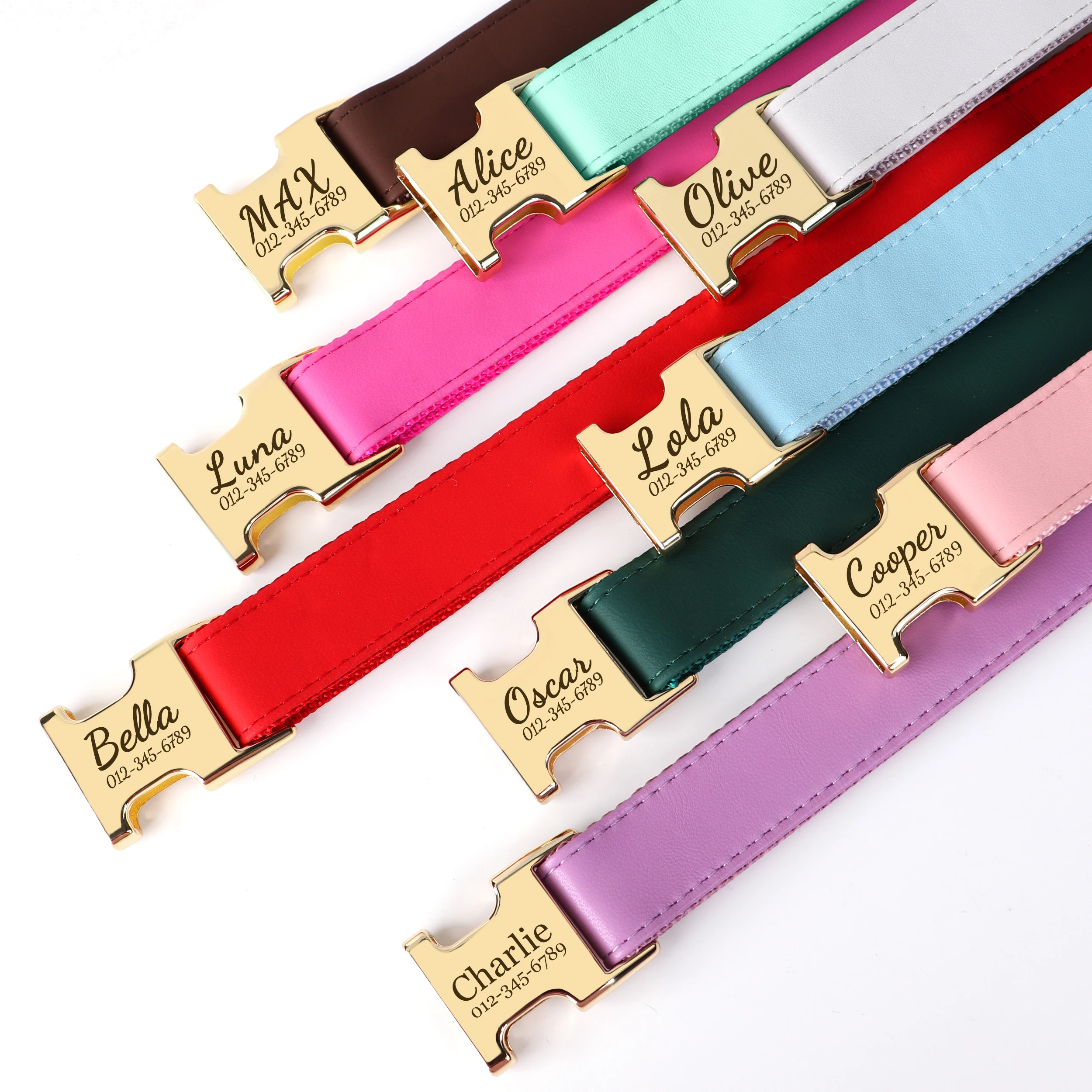 Coleira Personalizada para Cães de Couro PU com Placa de Identificação - Image 3