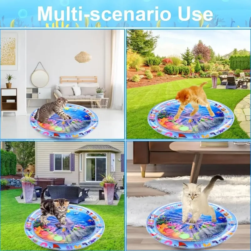 Tapete Sensorial Inflável para Cães e Gatos de PVC com Design Marinho - Imagem 4