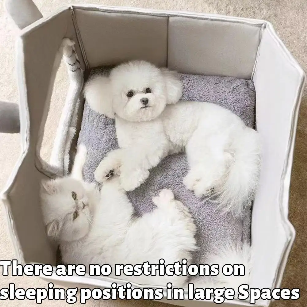 Cama Dobrável para Gatos e Cães Pequenos de Tecido com Fundo Impermeável - Imagem 3