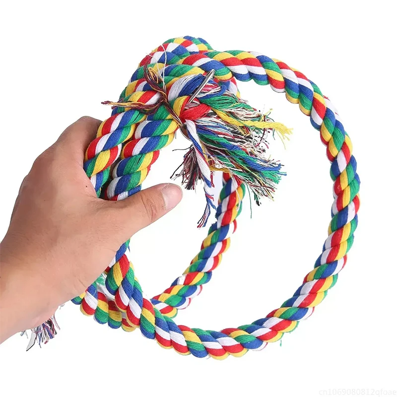 Brinquedo Espiral de Algodão para Pássaros com Sino 50 cm - Imagem 3