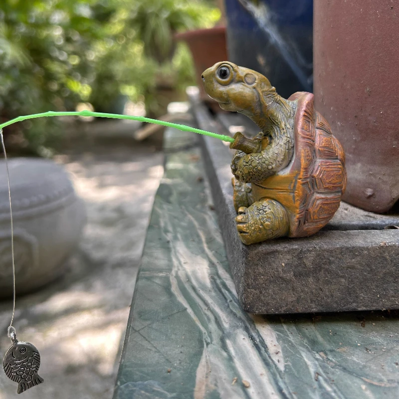 Estátua de Resina Pesca Tartaruga para Aquário 6,2 cm - Imagem 5