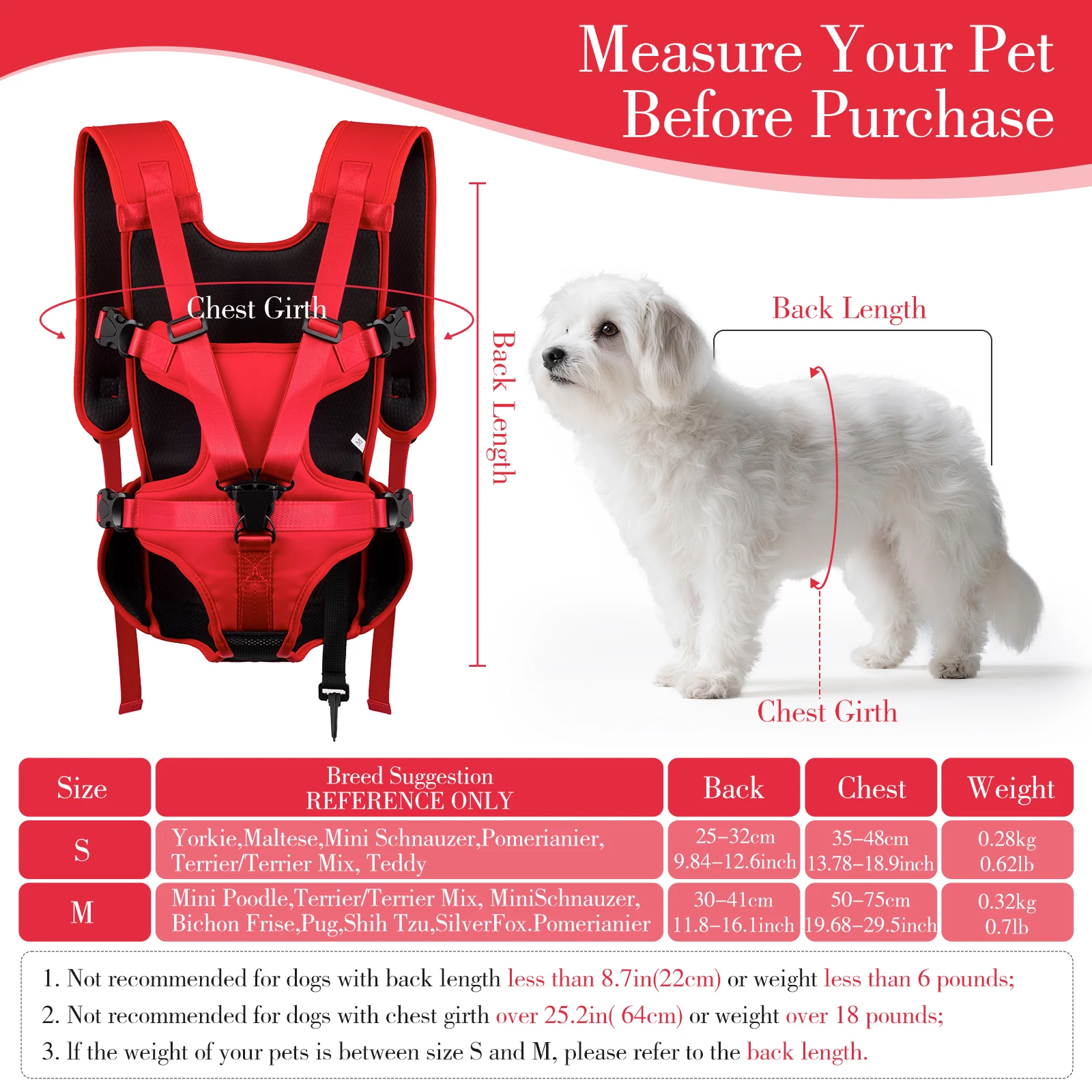 Mochila Transportadora Frontal para Cães Pequenos Ajustável - Imagem 3