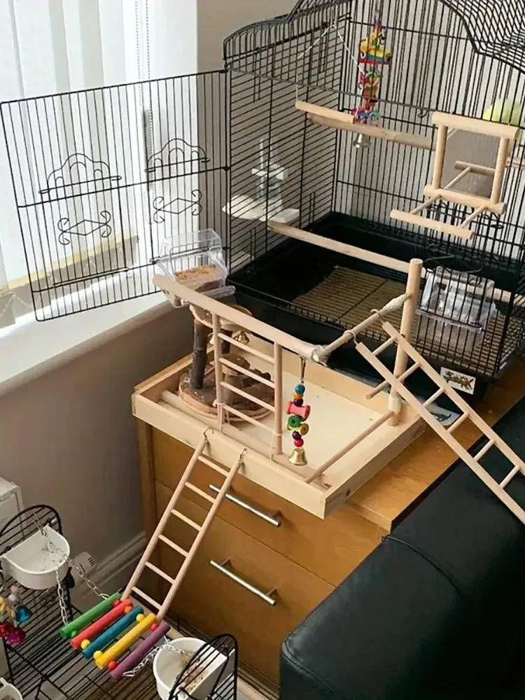 Escada de Madeira para Pássaros e Hamsters para Gaiola - Imagem 4