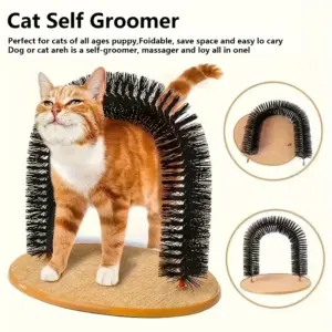 escova para gatos com pente arqueado