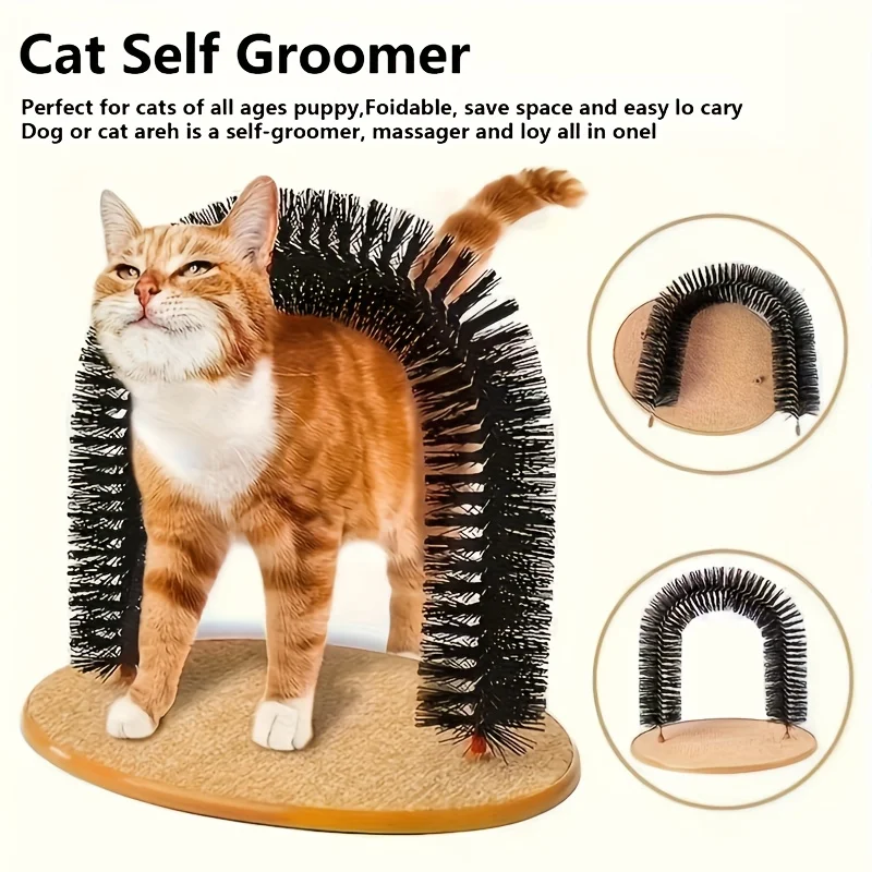 escova para gatos com pente arqueado