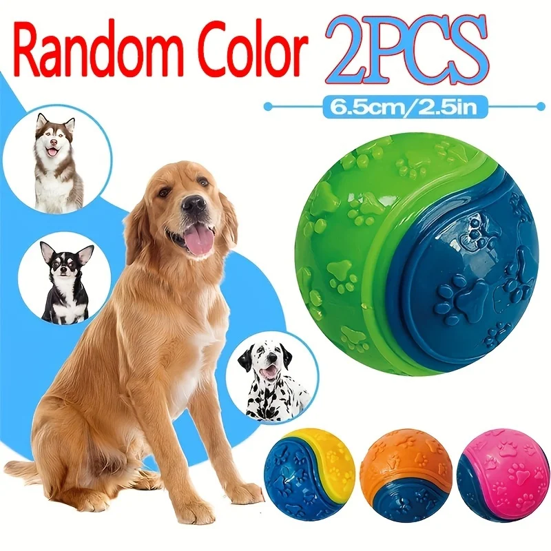 Bola Estriada para Cães 2 Unidades Brinquedo Resistente TPR - Imagem 4