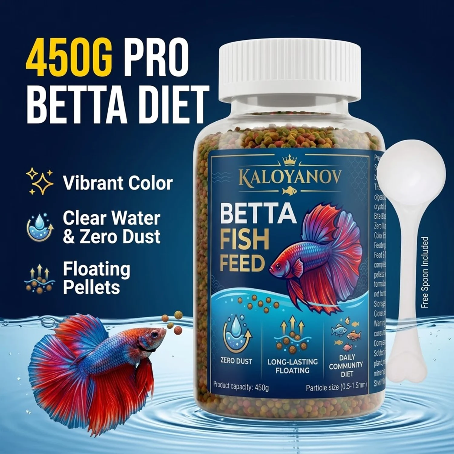 alimento para peixe betta micro grânulos flutuantes