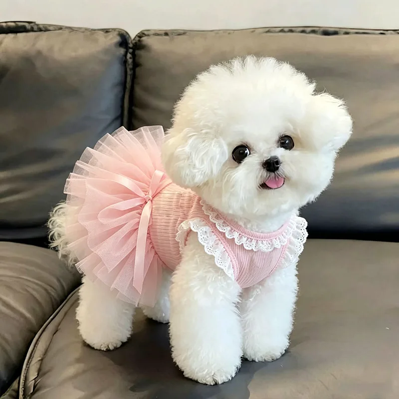 Saia de Tule para Cães de Poliéster Leve para Primavera Verão - Image 4