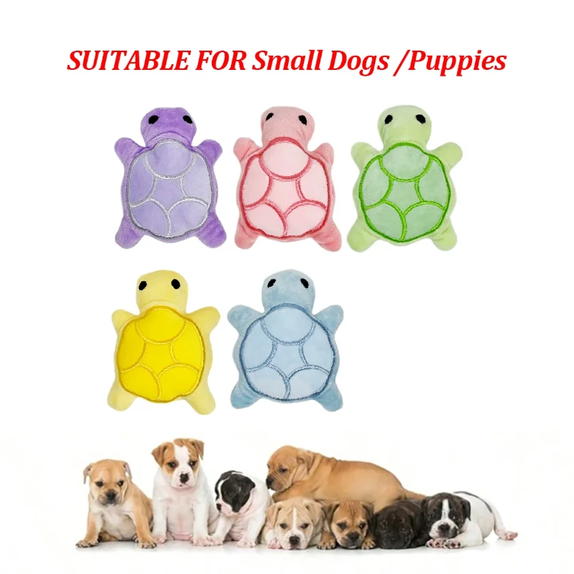 Brinquedo de Pelúcia Tartaruga para Cães Pequenos 10cm com Som Interno - Imagem 3