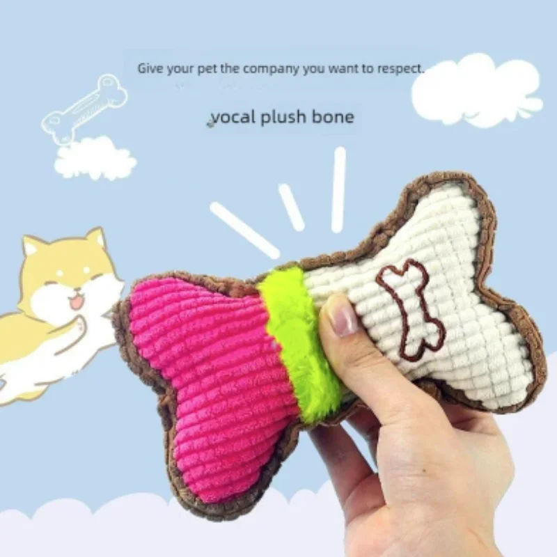 Brinquedo de Pelúcia para Cães Pequenos e Médios com Som e Limpeza de Dentes - Imagem 5