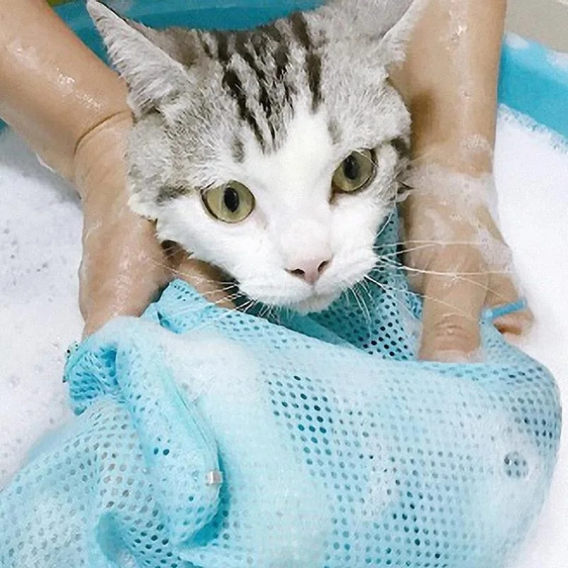 Saco de Banho para Gatos de Poliéster Ajustável Antiescape - Imagem 2
