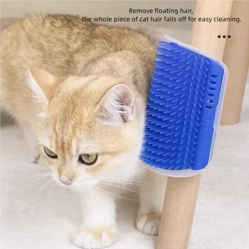 Escova de Canto para Gatos de Plástico com Remoção de Pelos - Imagem 4