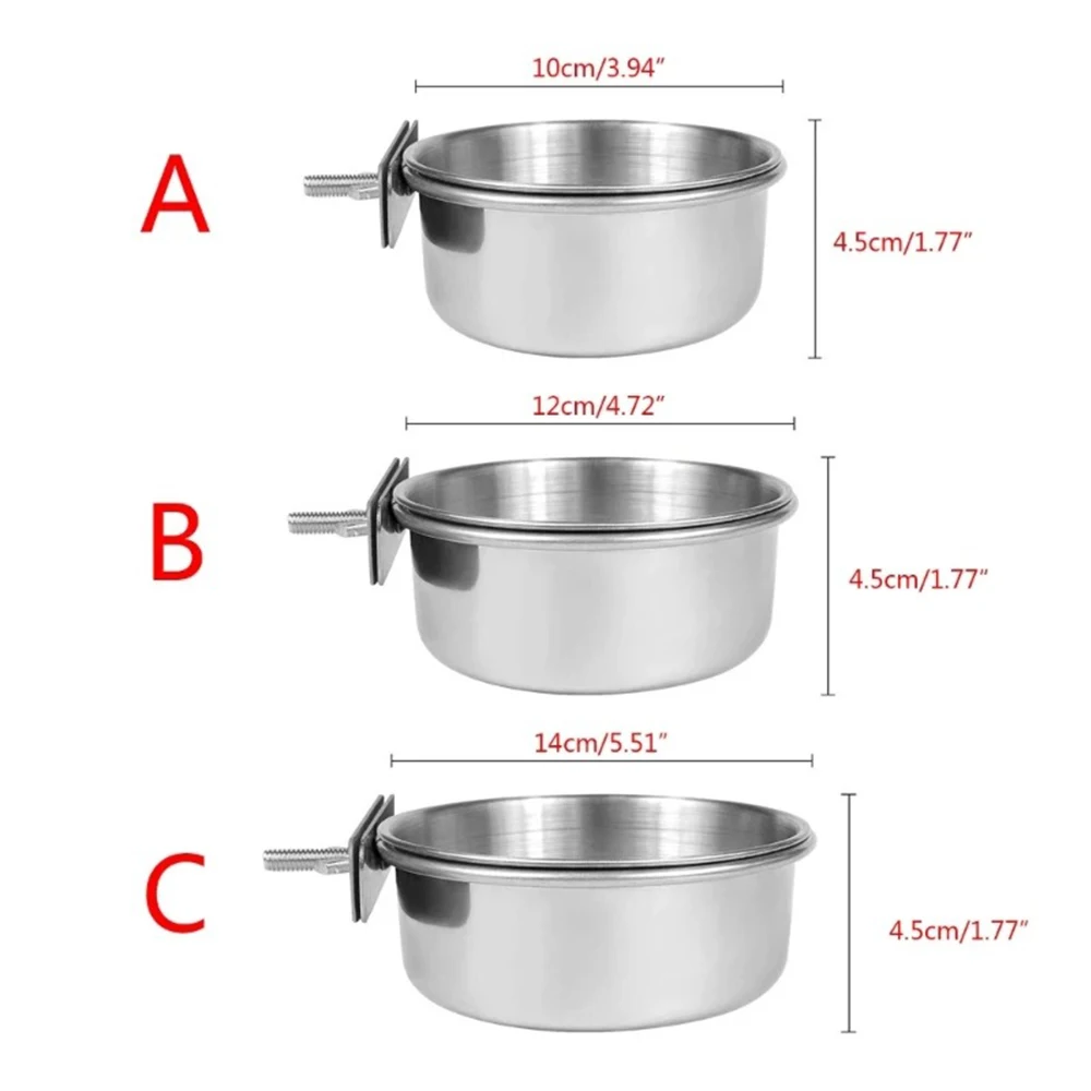 Comedouro para Pássaros de Aço Inoxidável com Encaixe na Gaiola - Imagem 6