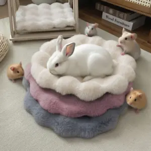 cama redonda de pelúcia para gatos