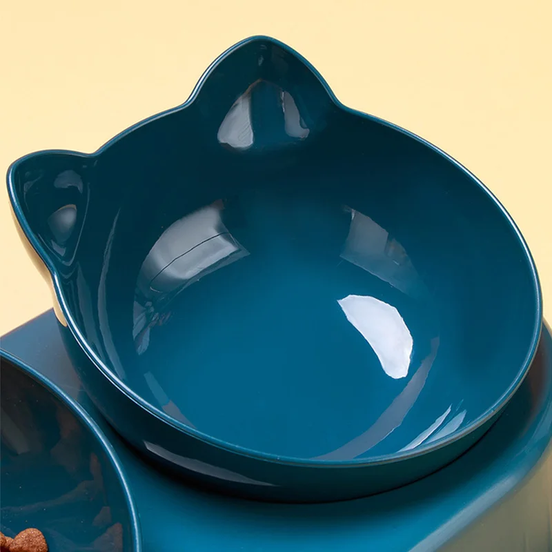 Comedouro Duplo para Gatos e Cães Pequenos com Dispensador de Água - Imagem 3