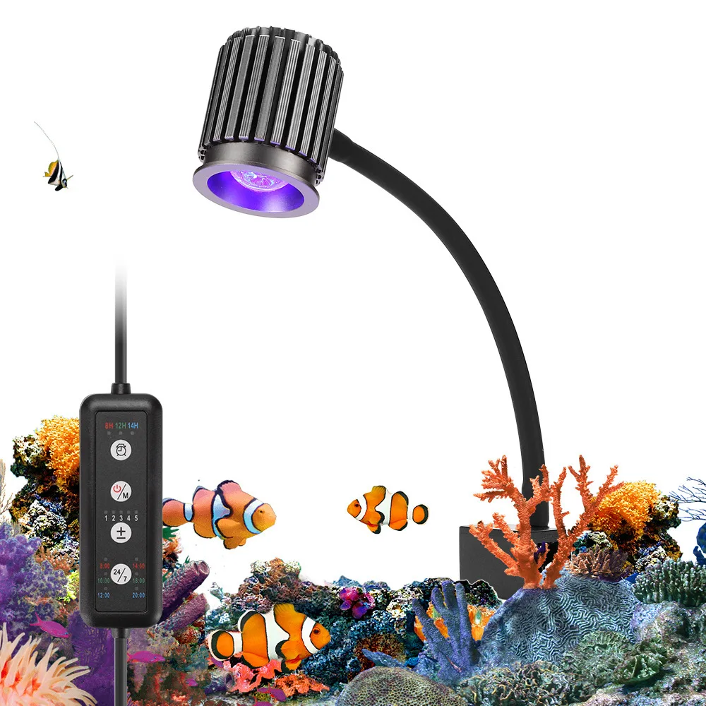 lâmpada LED para aquário de água salgada