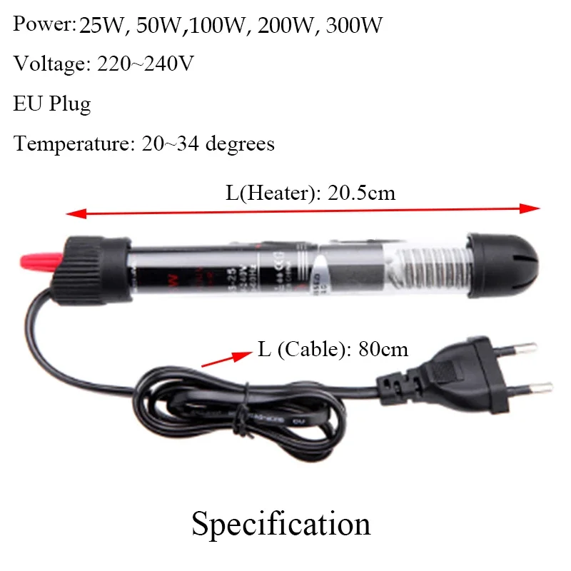 Aquecedor Submersível para Aquário de 25W a 300W com Termostato - Imagem 6