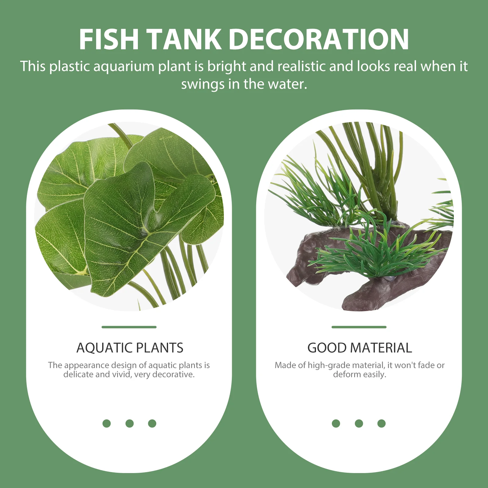 Planta Artificial para Aquário de Plástico 15 cm com Base Estável - Imagem 5