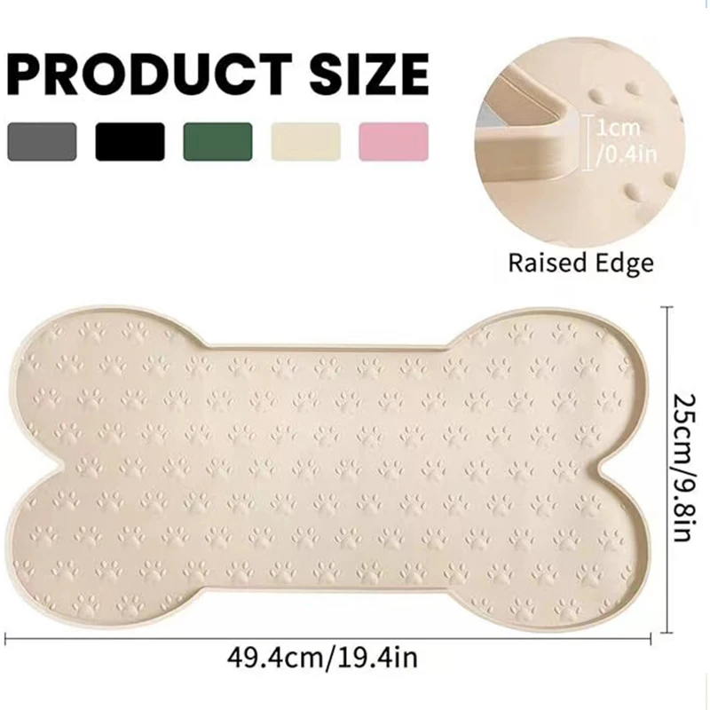 Tapete de Silicone para Cães e Gatos Cinza Fácil de Limpar - Image 4