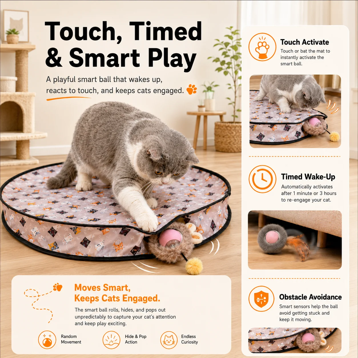 Brinquedo de Caça para Gatos Recarregável USB com Luzes - Image 3