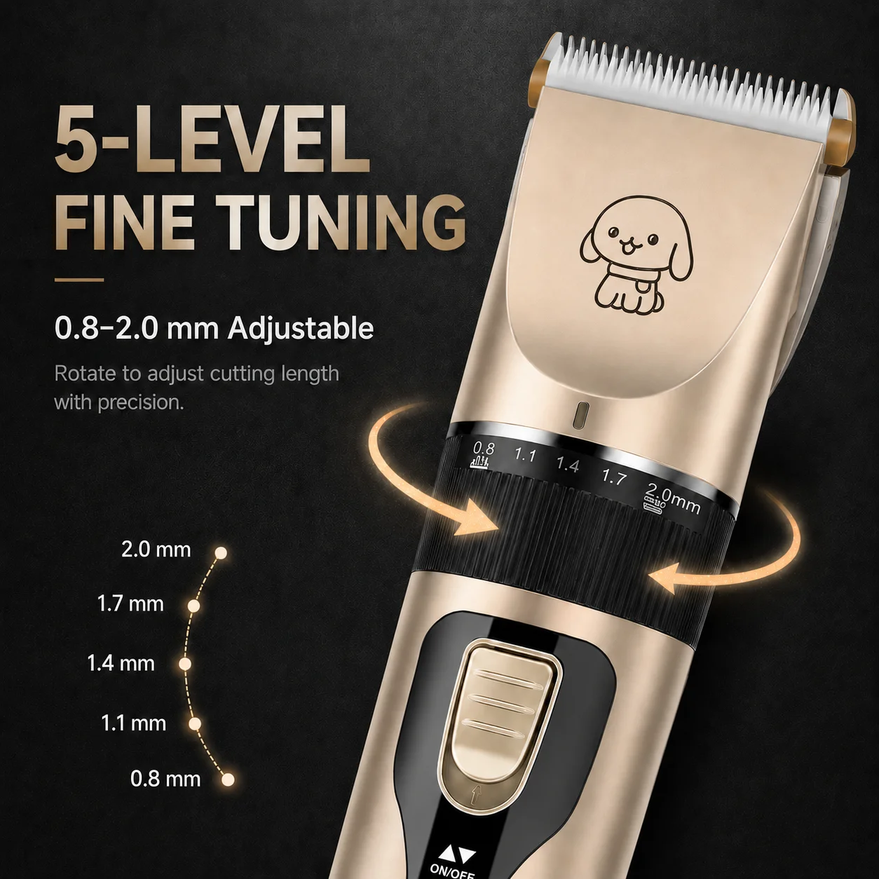 Máquina de Tosa Pet USB para Cães e Gatos com Lâmina de Cerâmica - Imagem 6