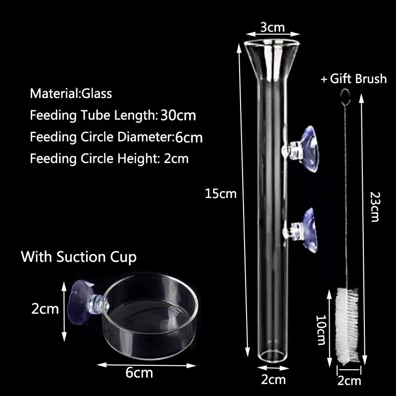 Tubo Alimentador de Vidro para Aquário 15 cm com Ventosa Transparente - Image 4