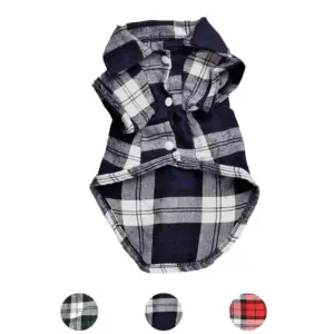 camisa xadrez para cães verão