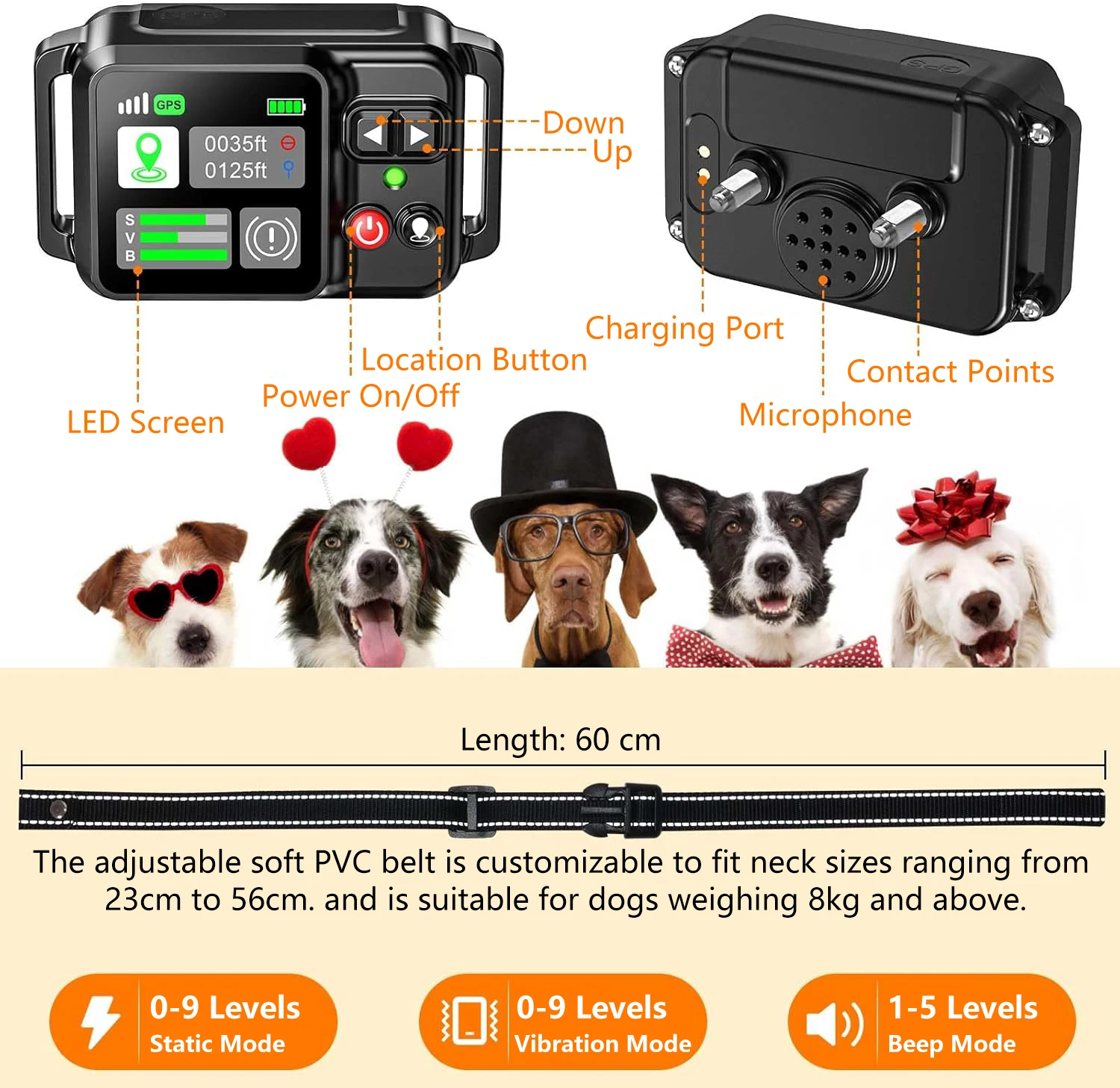 Cerca Elétrica Sem Fio para Cães com GPS, Alcance de 15 a 2000 m - Image 4
