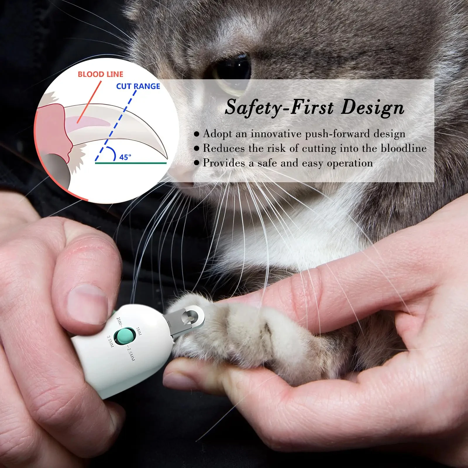 Cortador de Unhas para Cães e Gatos com Ajuste de Largura - Imagem 3