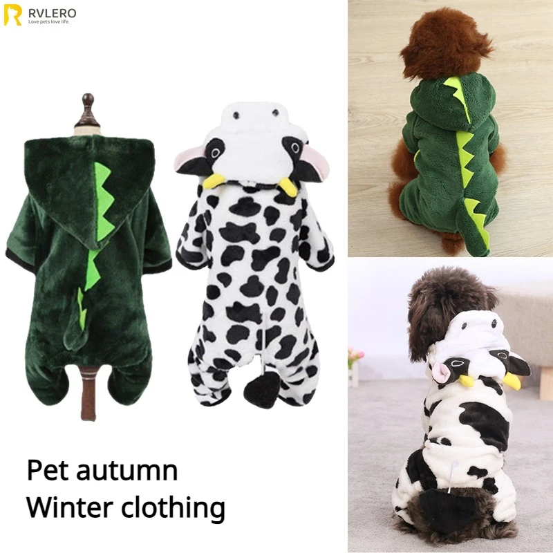 Roupa de Veludo Coral para Cães e Gatos com Design de Dinossauro - Imagem 3