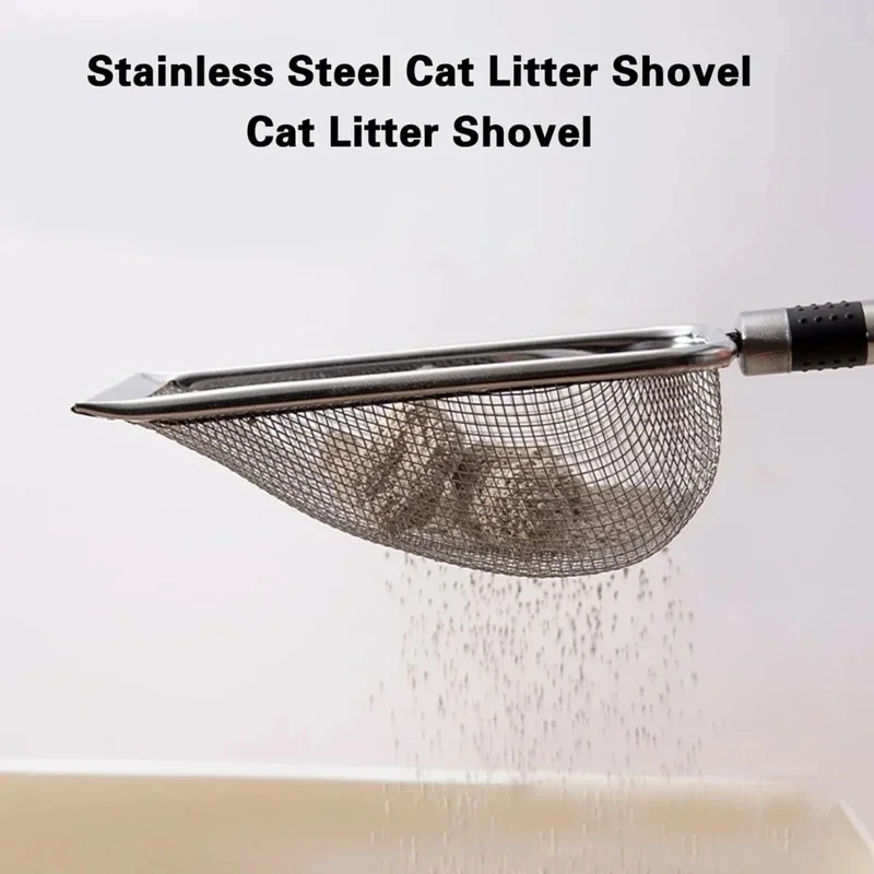 Pá para Areia de Gato em Aço Inoxidável com Cabo Ergonômico - Image 6