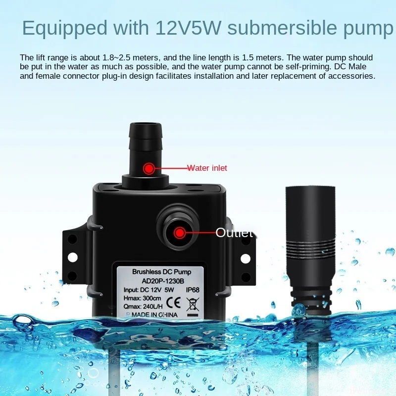 Bomba Solar Submersível para Aquário 12V 5W com Filtro - Imagem 2