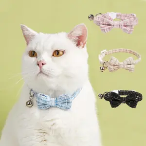 coleira para gatos com laço e sino