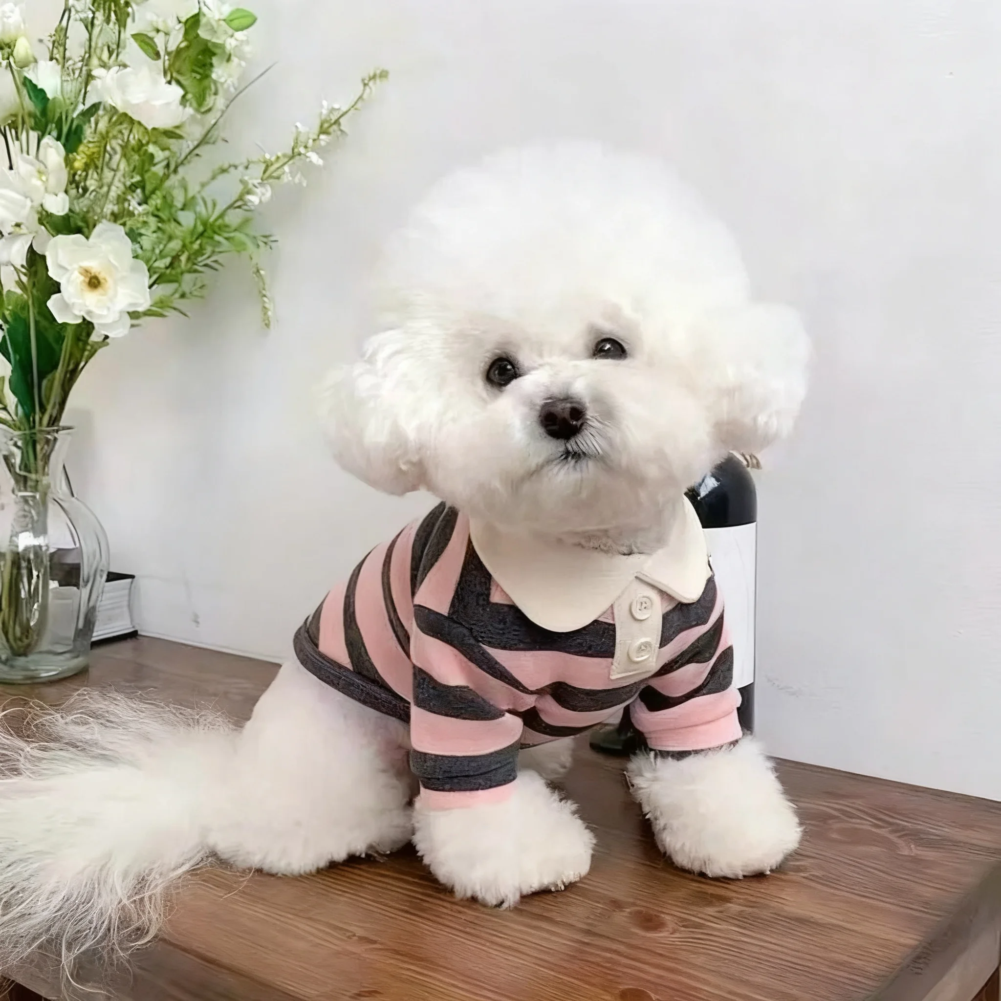 Camisa Polo para Cães de Verão Listrada - Image 2