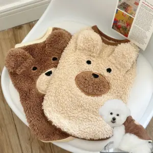 suéter colete de pelúcia para cães e gatos