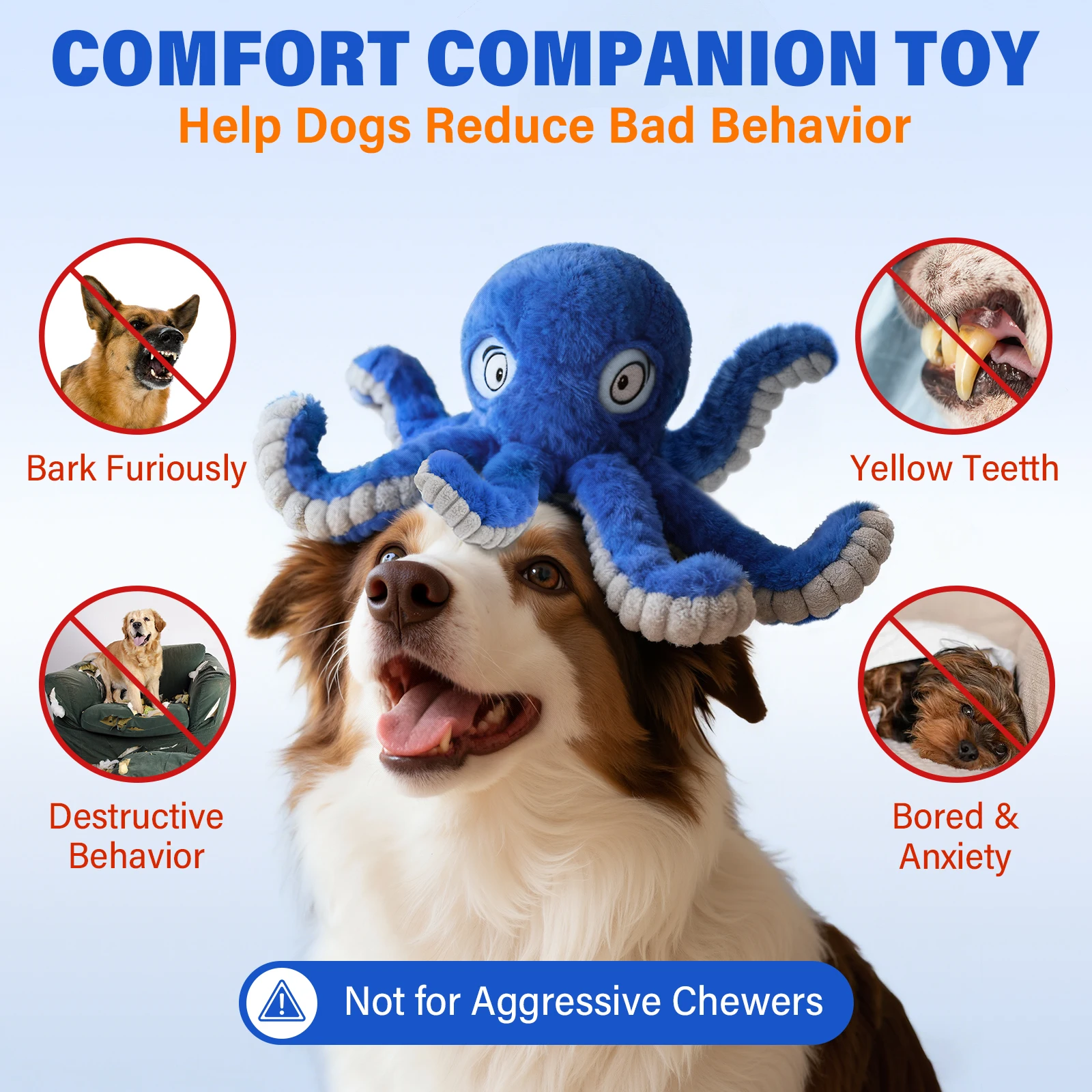 Brinquedo para Cães Polvo de Pelúcia com Apito e Som - Imagem 3