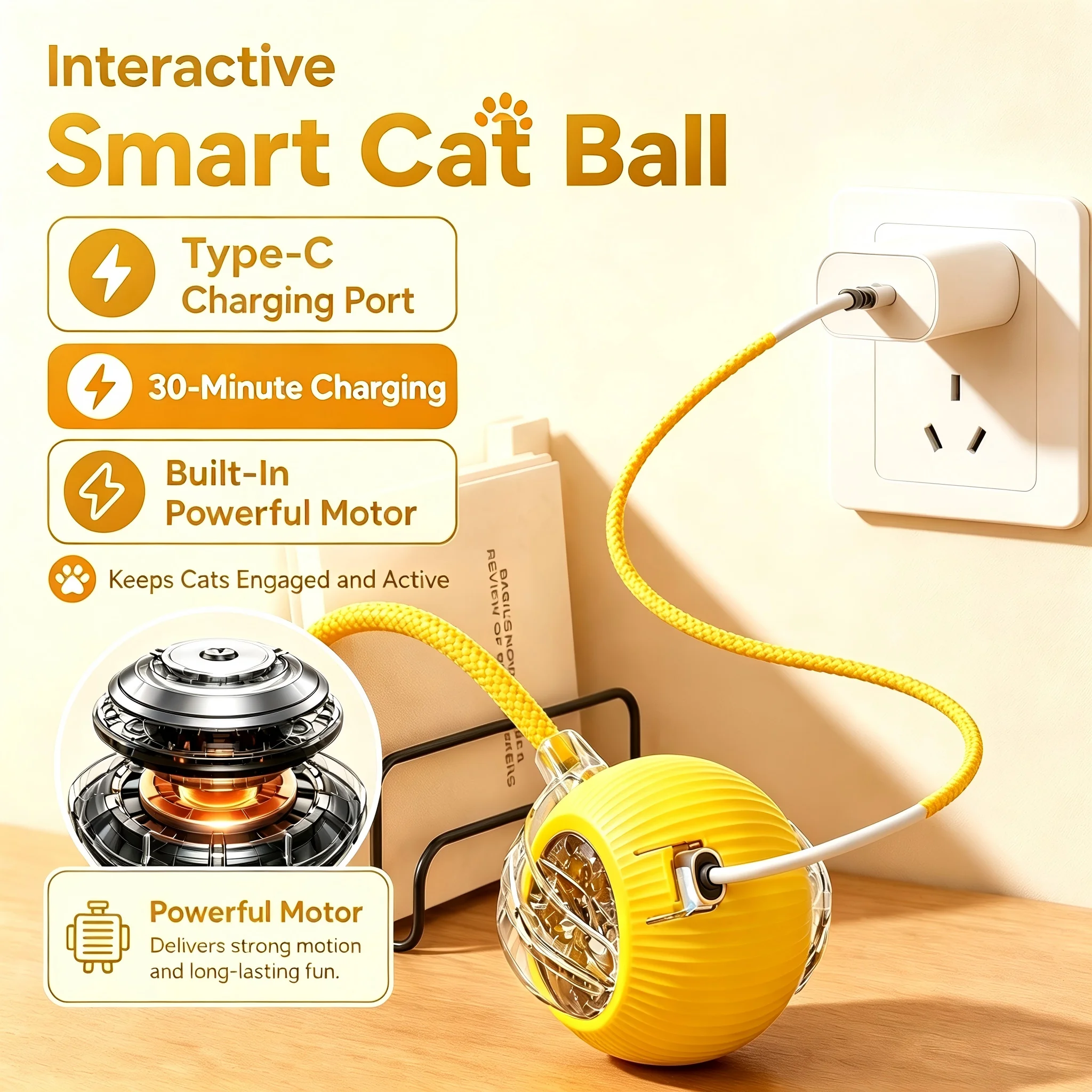 Brinquedo de Bola para Gatos com Evitação Inteligente de Obstáculos - Imagem 4