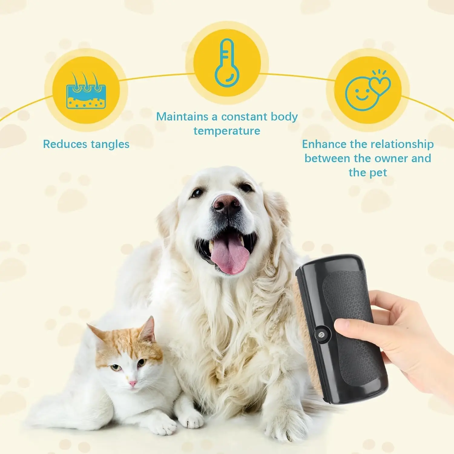 Escova Removedora de Pelos para Cães e Gatos com Cabo Ergonômico - Imagem 6
