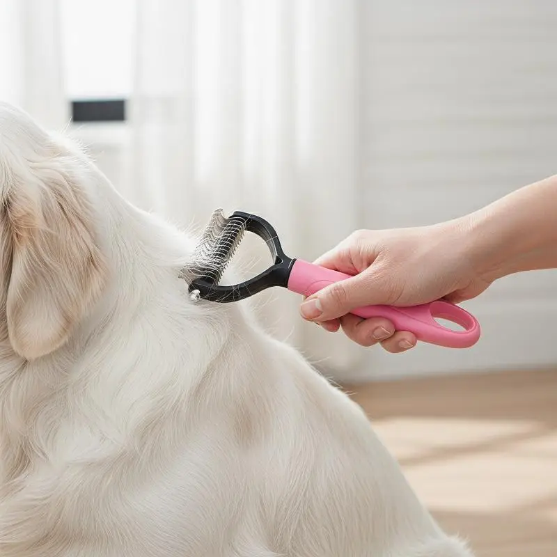 Escova 2 em 1 para Cães e Gatos com Cabo Ergonômico - Imagem 5