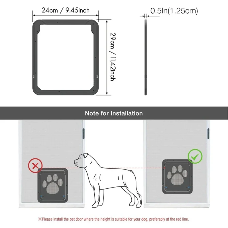 Porta para Gatos e Cães Pequenos de ABS com Fácil Instalação - Imagem 4