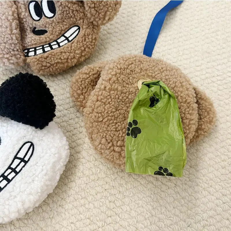 Dispensador de Saco Higiênico para Cães de Pelúcia com Clipe Portátil - Imagem 6
