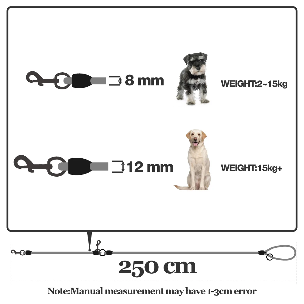 Guia de Nylon para Cães de 245 cm Mãos Livres - Imagem 6