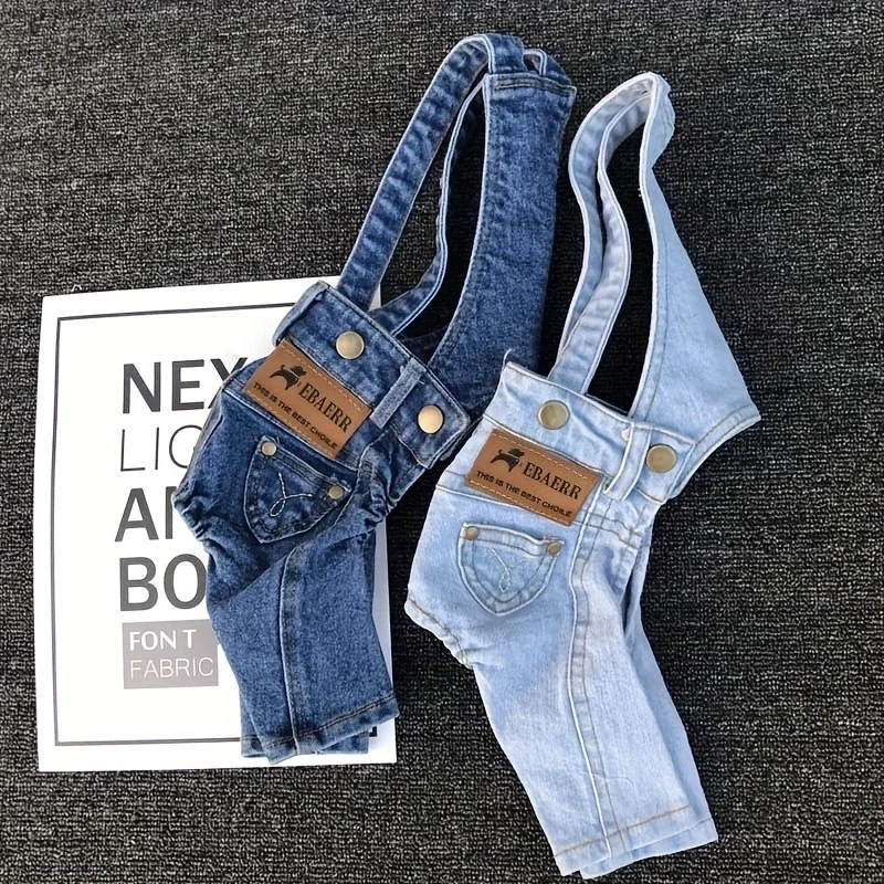 macacão jeans para cães pequenos