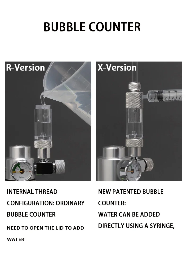 Medidor de Bolhas de CO2 para Aquário 96x21mm com Injeção de Água - Imagem 2