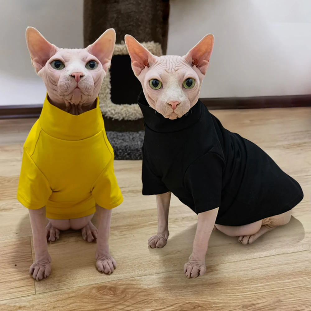 Pulôver Gola Alta para Gatos Monocromático Quente - Imagem 5
