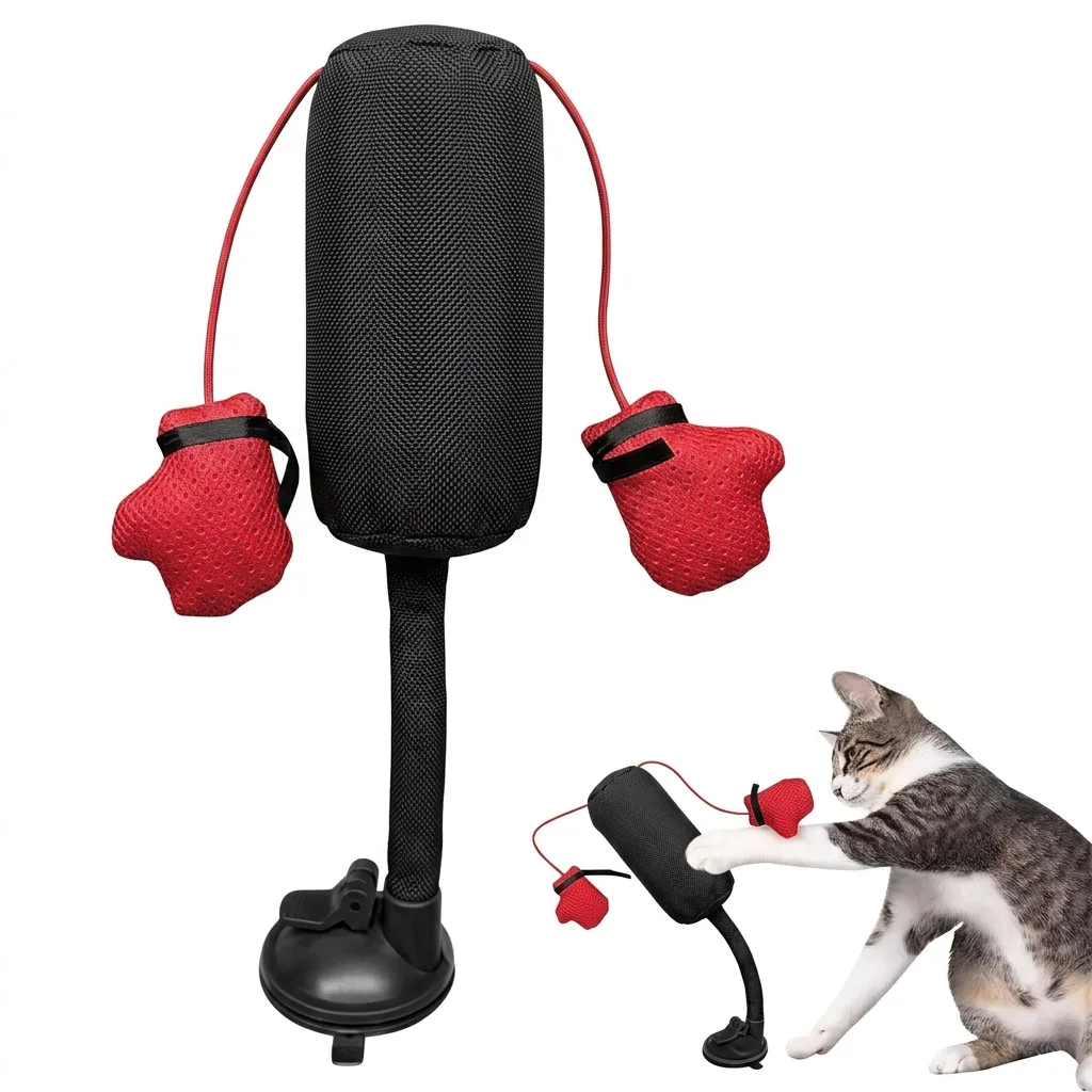 brinquedo de boxe para gatos com ventosa