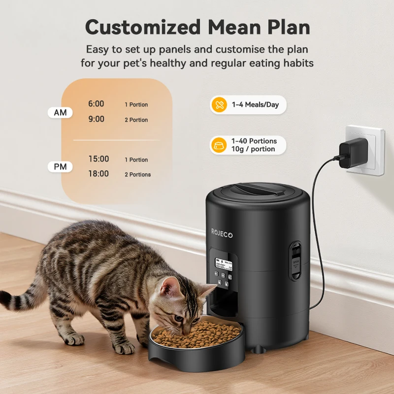 Rojeco Alimentador Automático para Cães e Gatos 2L Branco - Imagem 2